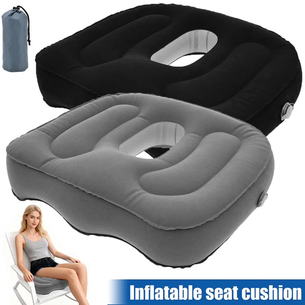 Inflatable Seat Cushion High Elasticity Perforated Pressure Ulcer Cushion Portable Office Cushion for Car Air Travel Office