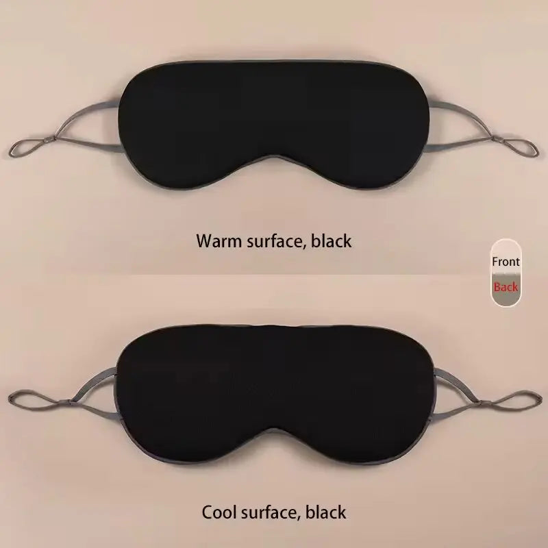 1pc Sleeping Eye Mask Korean Style Ice Silk Warm And Cool Dual Use Adjustable Travel Light Blocking Breathable Eye Mask