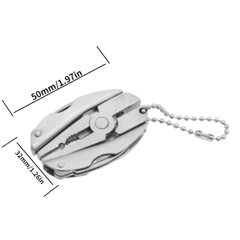 Mini Lightweight Multifunctional Turtle Back Pliers Portable Beetle Pliers Folding Pocket Tool for Outdoor Hiking & Keychain Use