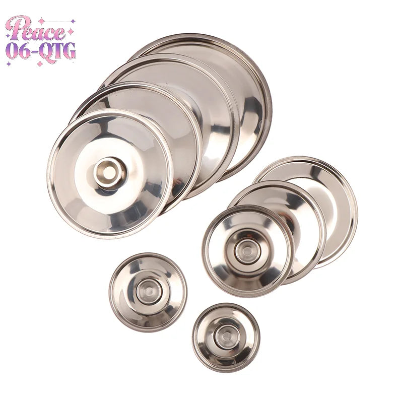 10-26cm Round Pot Lid Thicken Stainless Steel Saucepan Cover Replacement Universal Kitchen Food Lid Kitchen Supplies
