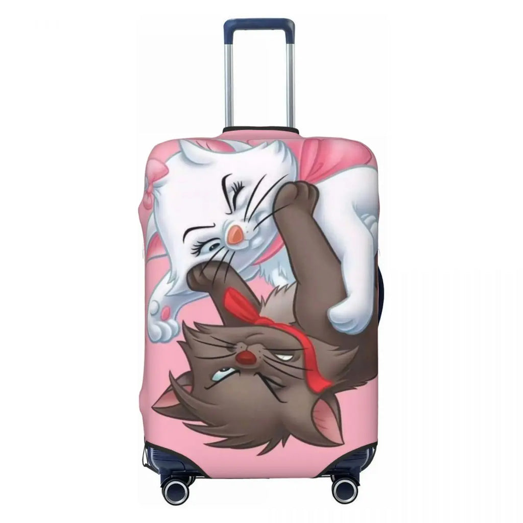 CustomM-Marie Cat Cartoon Travel Luggage Cover Elastic Suitcase Cover Protector Fit 18-32 Inch