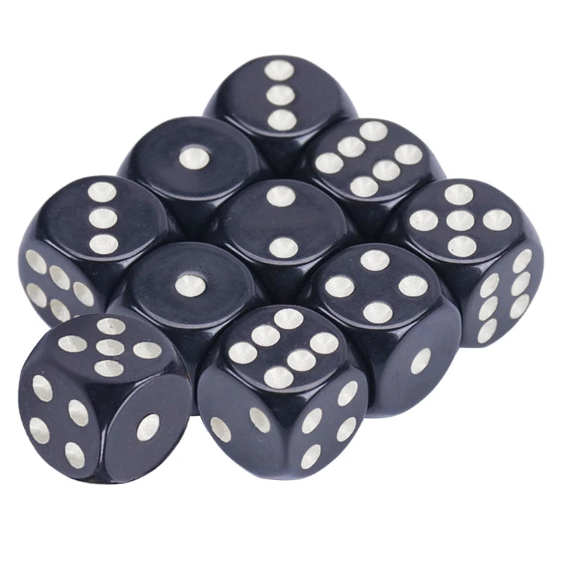 10Pcs 15mm Multicolor Acrylic Cube Dice Set Six Sides Portable Table Games Toy