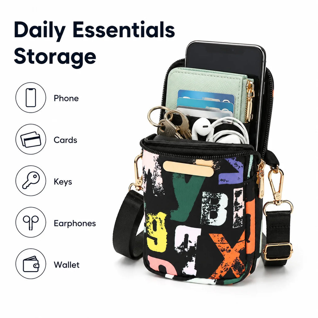 Mini Phone Crossbody Bag for Women 6.7 Inch Cell Phone Purse Running Armband Neck Wallet with Adjustable Strap