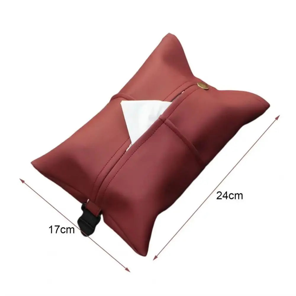 High-grade Car Tissue Box Wear-resistant Waterproof Car Armrest Tissue Pouch Faux Leather High Quality Tissue Storage Case Home