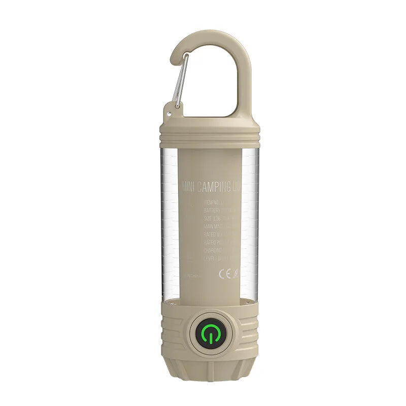 Multicolor Mini Tent Lantern 2in1 LED Flashlight Torch Daily Waterproof Type-C Fast Charge Outdoor Hiking Fishing Survival Lamp
