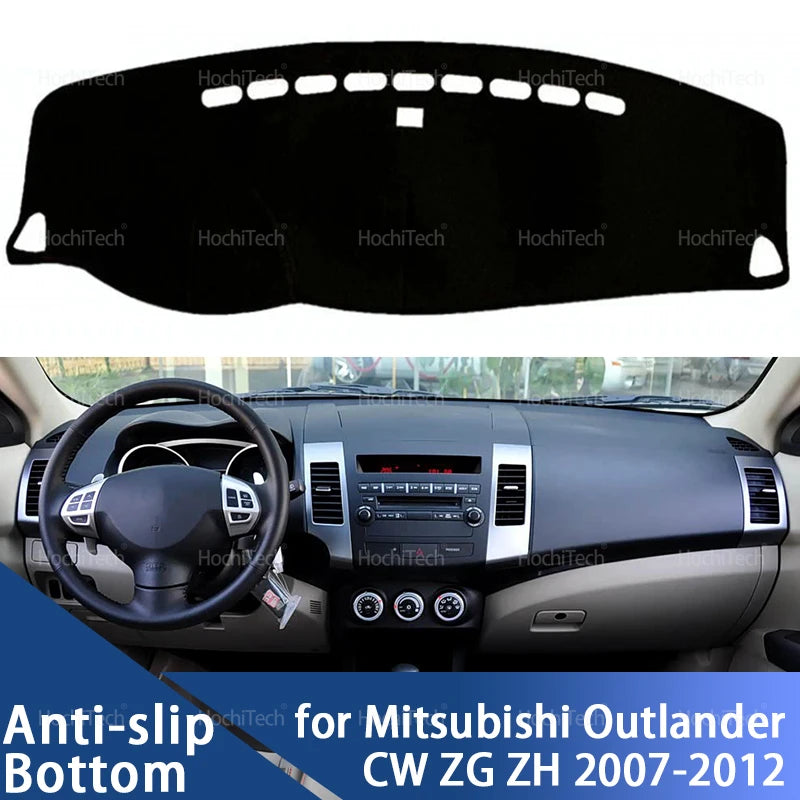 For Mitsubishi Outlander CW ZG ZH 2007 2008 2009-2012 Car Dashboard Cover Avoid Light Pad Instrument Platform Cover Mat Carpet