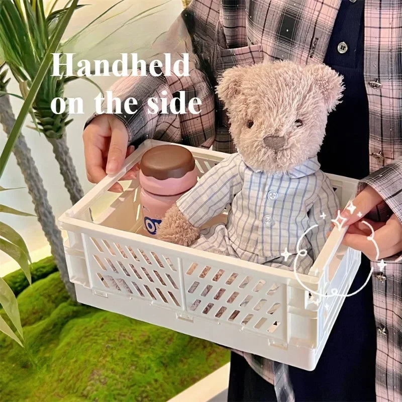 6Color Foldable Storage Baskets Student Desktop Holder Tape Stationery Cosmetic Storage Box Home Office Organizer Container