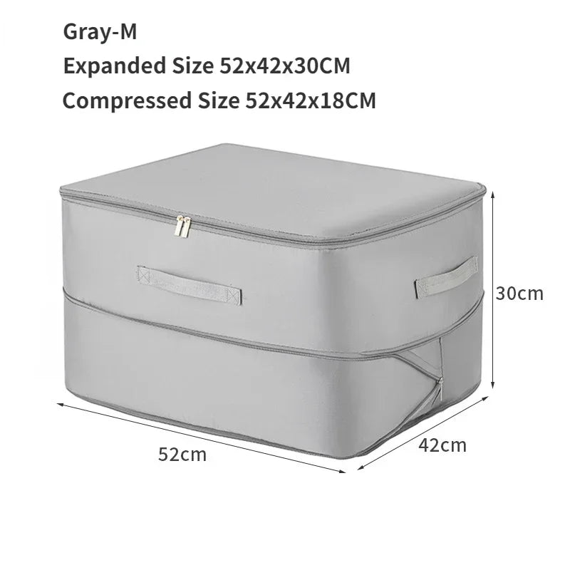 Large Compression Bag Quilt Clothes Closet Cabinet Organizer Storagepouch Ultra Space Saving Self Compression Organizer