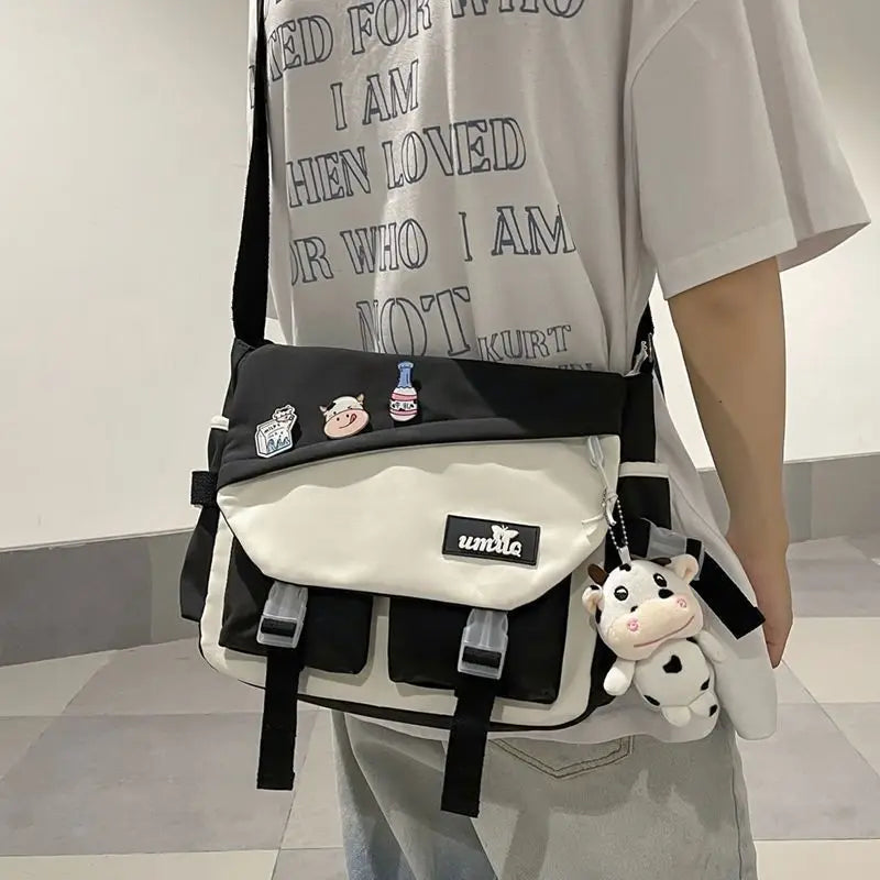 Nylon Handbags Shoulder Bag Large Capacity Crossbody Bags for Teenager Girls Men Harajuku Messenger Bag Student School Bags Sac