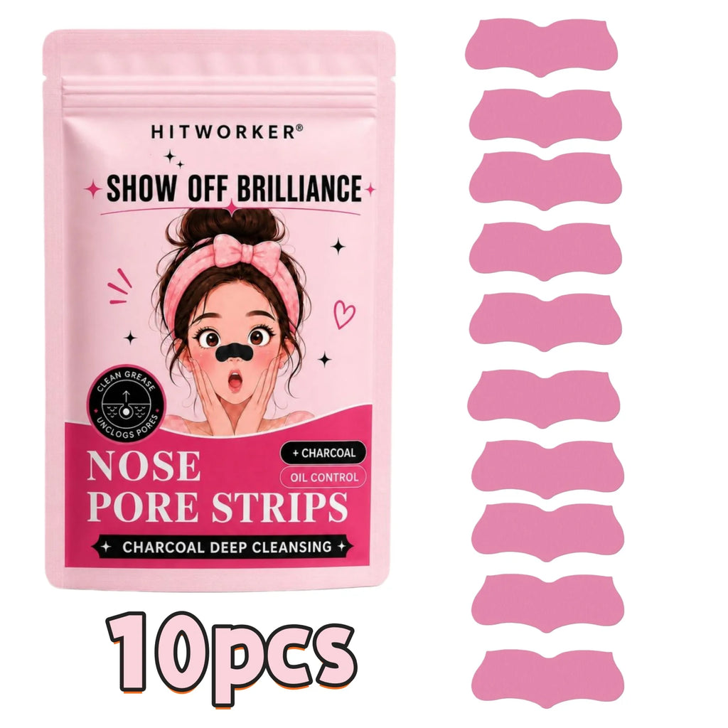 10/20Pcs Black & Pink Blackhead Remover Nose Strips, Deep Pore Cleansing Oil Control Nose Mask Patches, Unisex Facial Skin Care