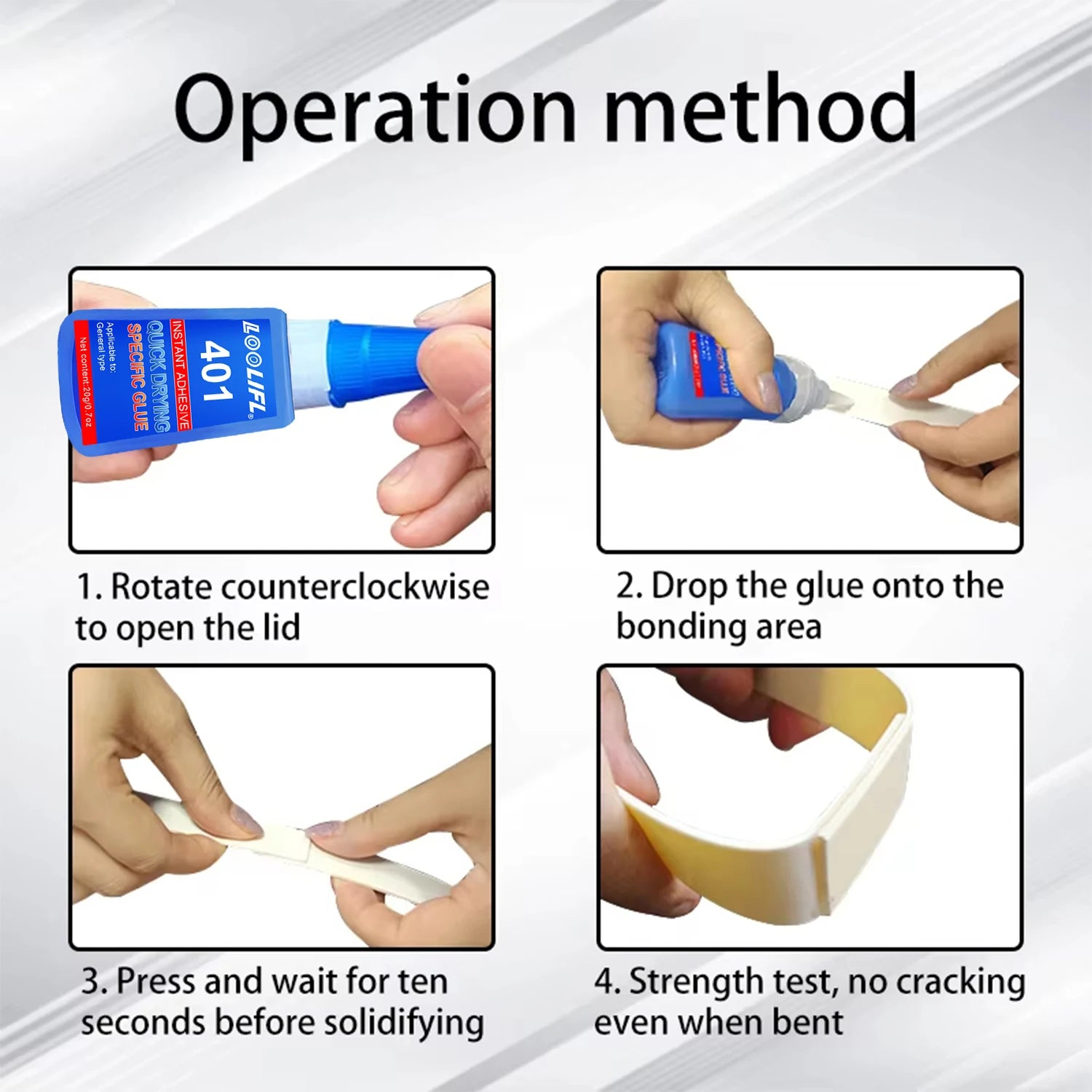 LOOLIFL 5PCS 401 Super Glue Extra Strong Quick Repair Glue Wood Rubber Metal Glass Cyanoacrylate Jewelry Adhesive Instant