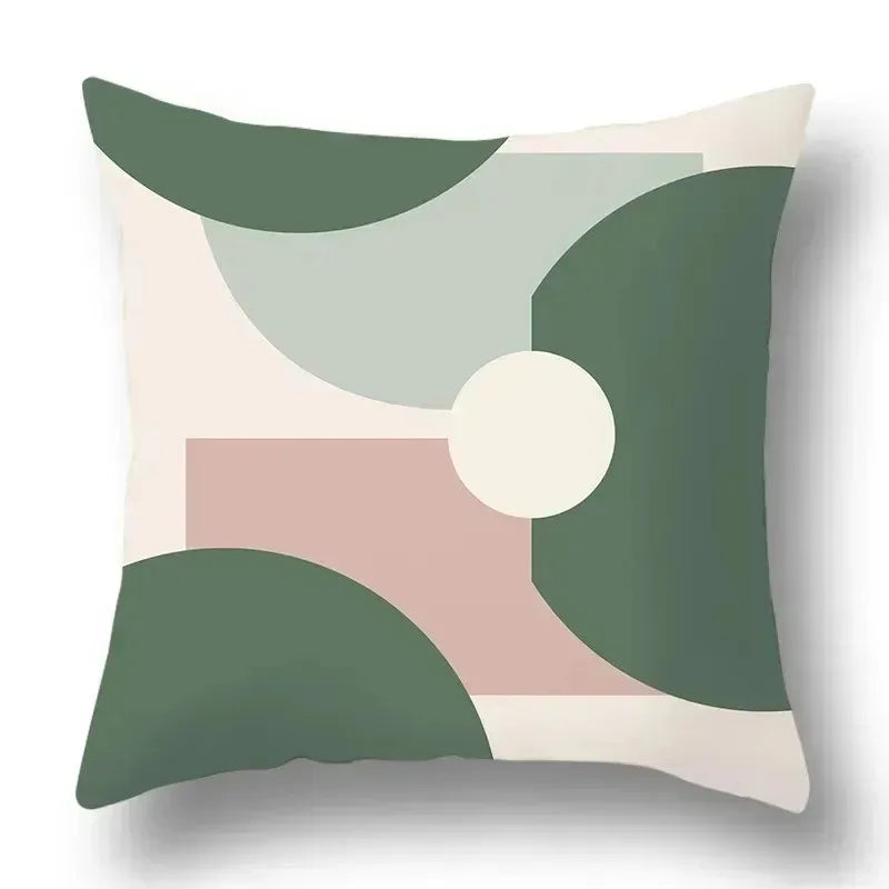 Simple Green Car Ornaments Double-sided Printed pillow cover Short plush Suitable living rooms bedrooms sofa throw cushion cover