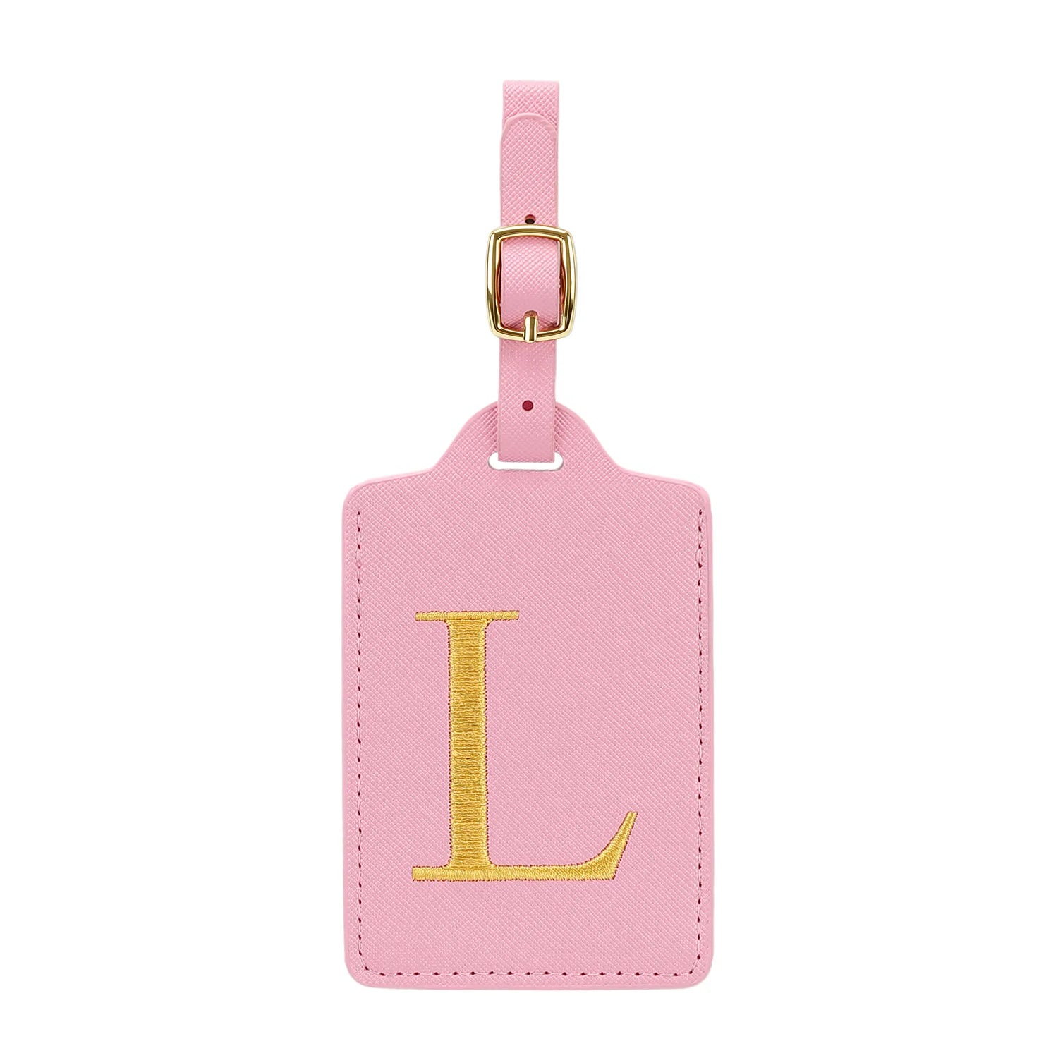 MIYIN 26 letters Luggage Tags for Suitcases PU Leather Privacy Protection Bag Tags Travel Accessories Essential, Pink
