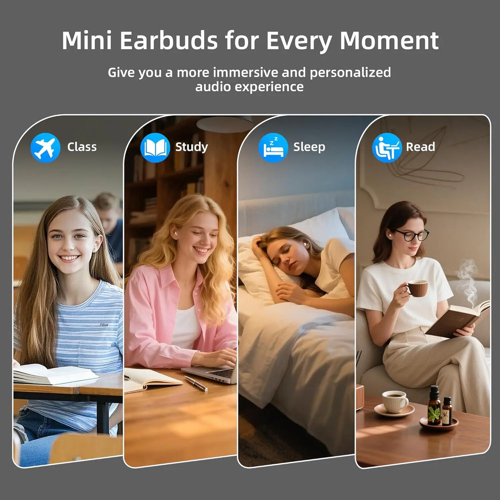 Sleep Earbuds Mini Invisible Wireless Bluetooth 6.0 Micro Sleep Headphones,  6Hrs Single Charge Hidden Earbuds with LED Screen