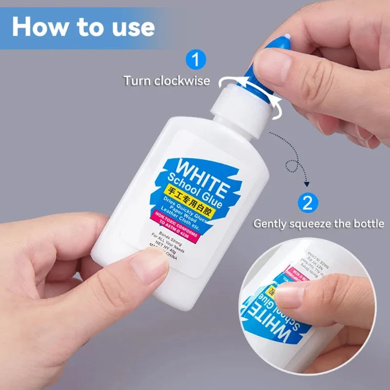 1PC Washable White Craft Glue Liquid Kindergarten Diy Wood Glue Sticker Super Strong Bond Paper Craft School Office Stationery