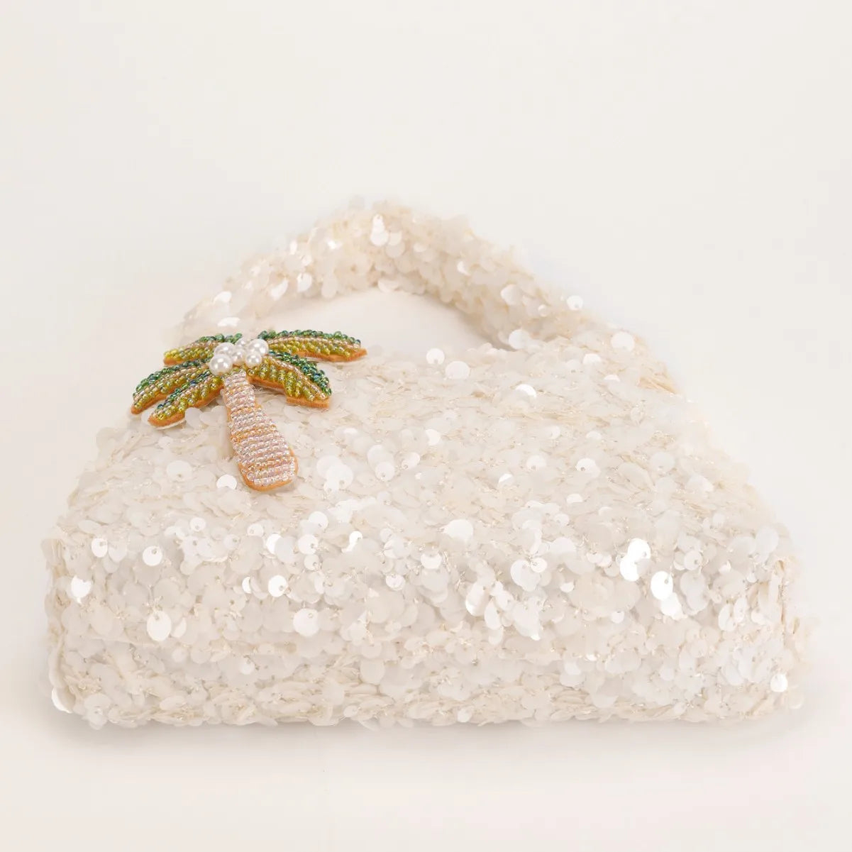 New bead handbag women's fashion high-end sequins dinner bag shoulder messenger bag bag coconut tree