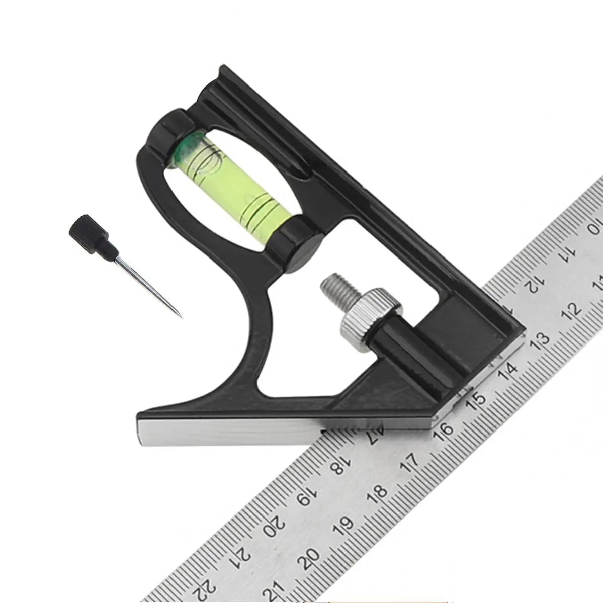 Square Ruler Set Kit 300mm/12inch Adjustable Engineers Combination Try None Right Angle Ruler With Bubble Level  Measuring Tools