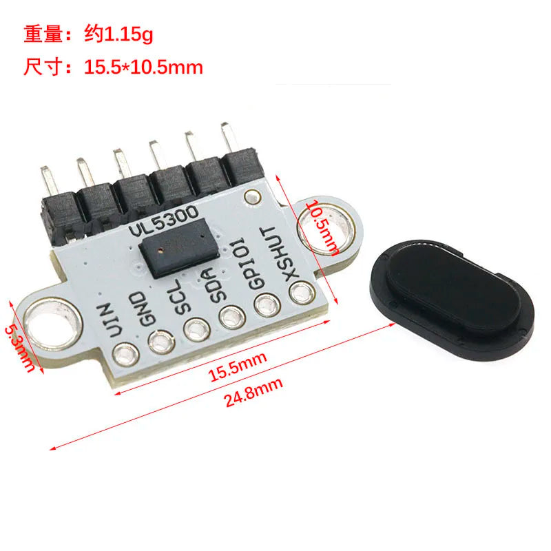 VI5300 Laser Ranging Sensor Module 4m Ranging instead of VL53L0X VL53L1X with cover sheet