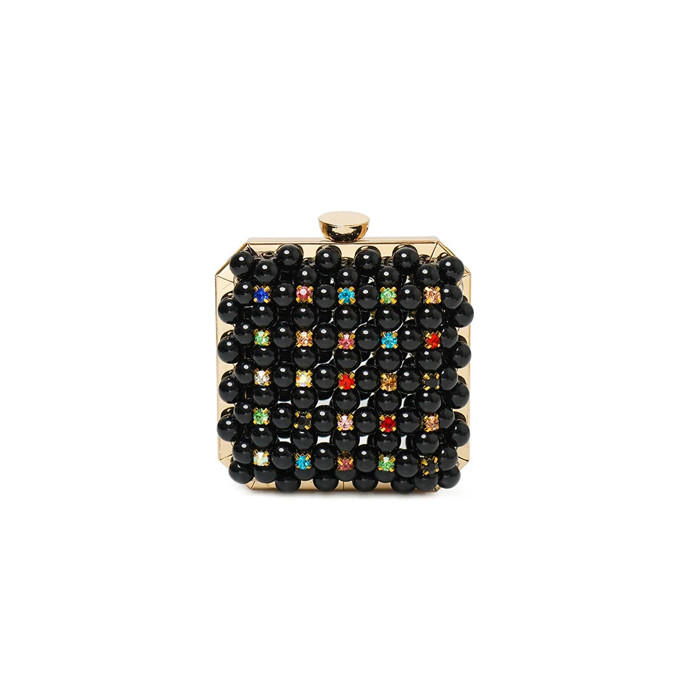 2026 Spring & Summer New Arrival - European & American Fashion Chain Mini Square Bag Acrylic handcrafted beaded mini women’s bag
