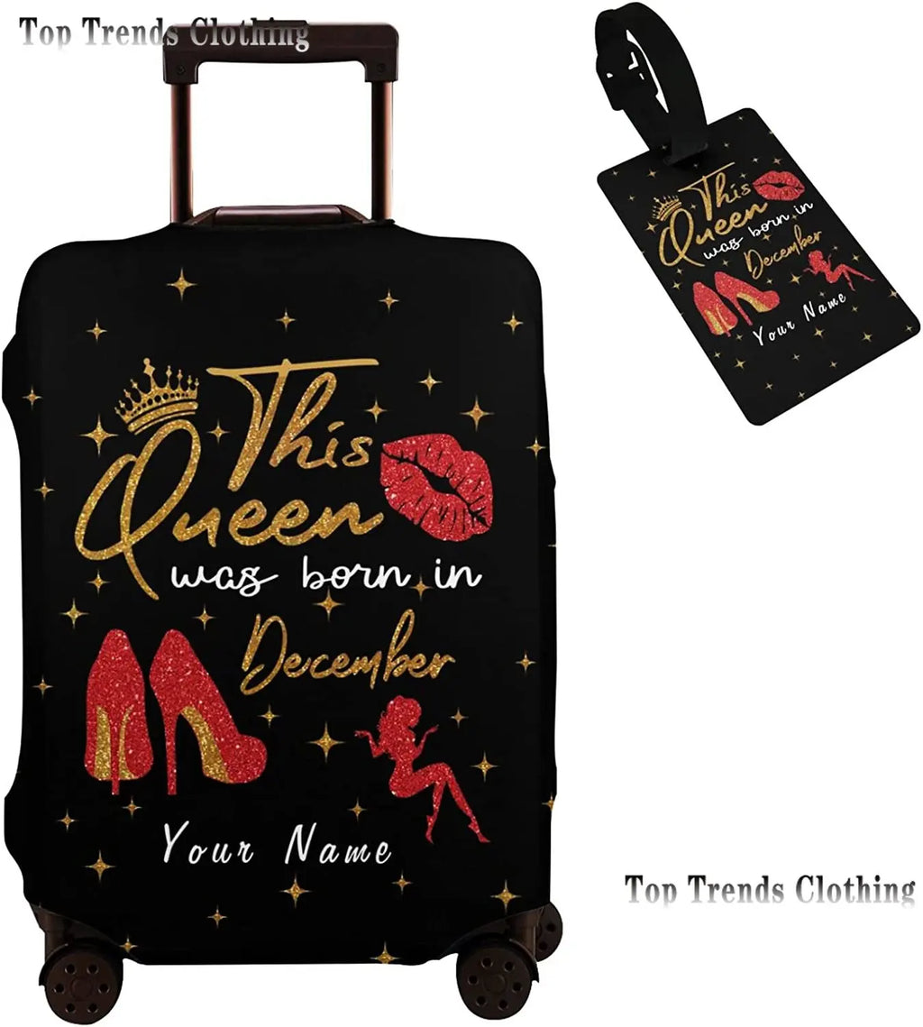 Travel Suitcase Protector African American Woman Elastic Protective Washable Luggage Cover With Concealed Zipper For 18-32 Inch