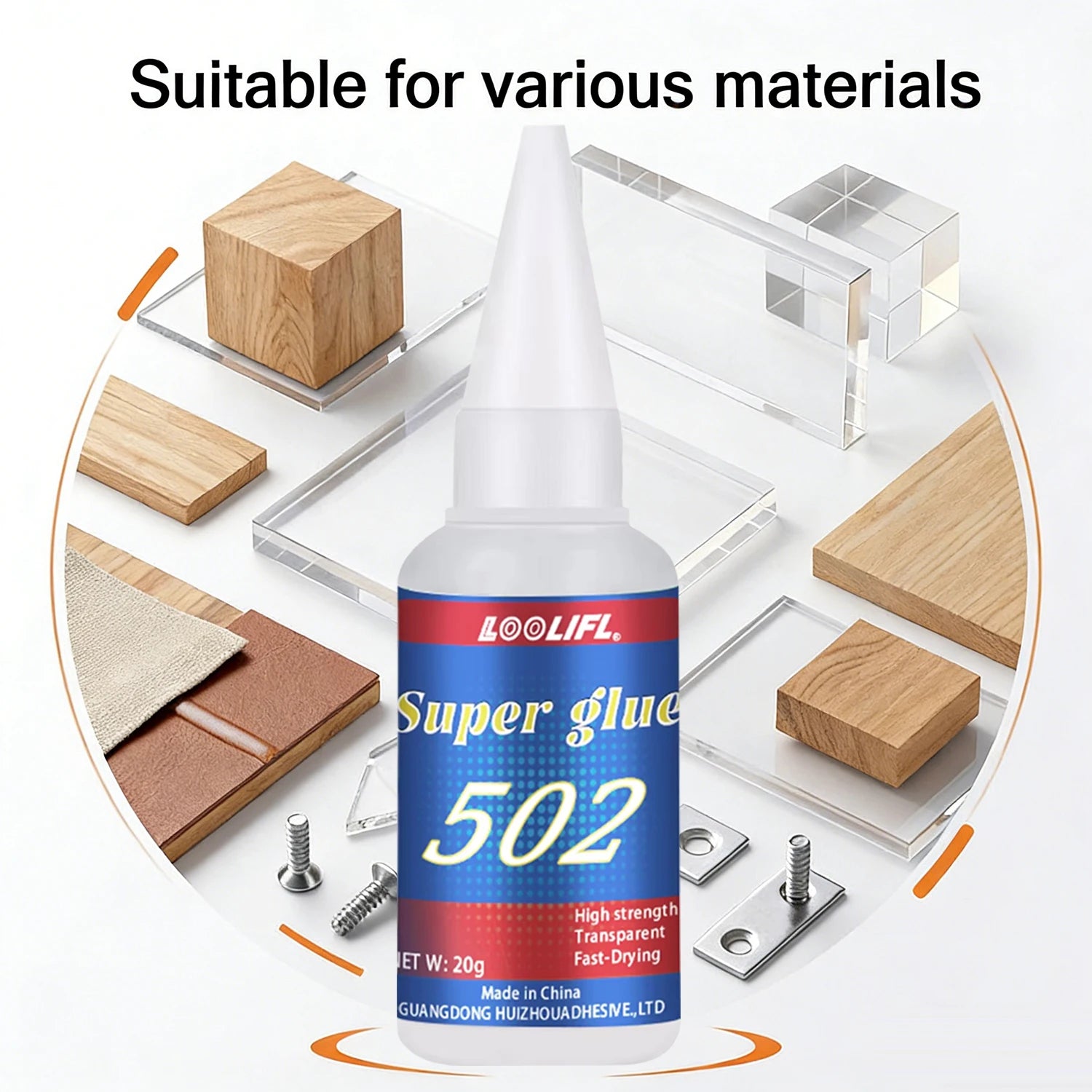 LOOLIFL 502 Strong Glue 1-5pcs 20g Cyanoacrylate Adhesive Plastic Wood Metal Leather Ceramics Manual DIY Repair Special Adhesive