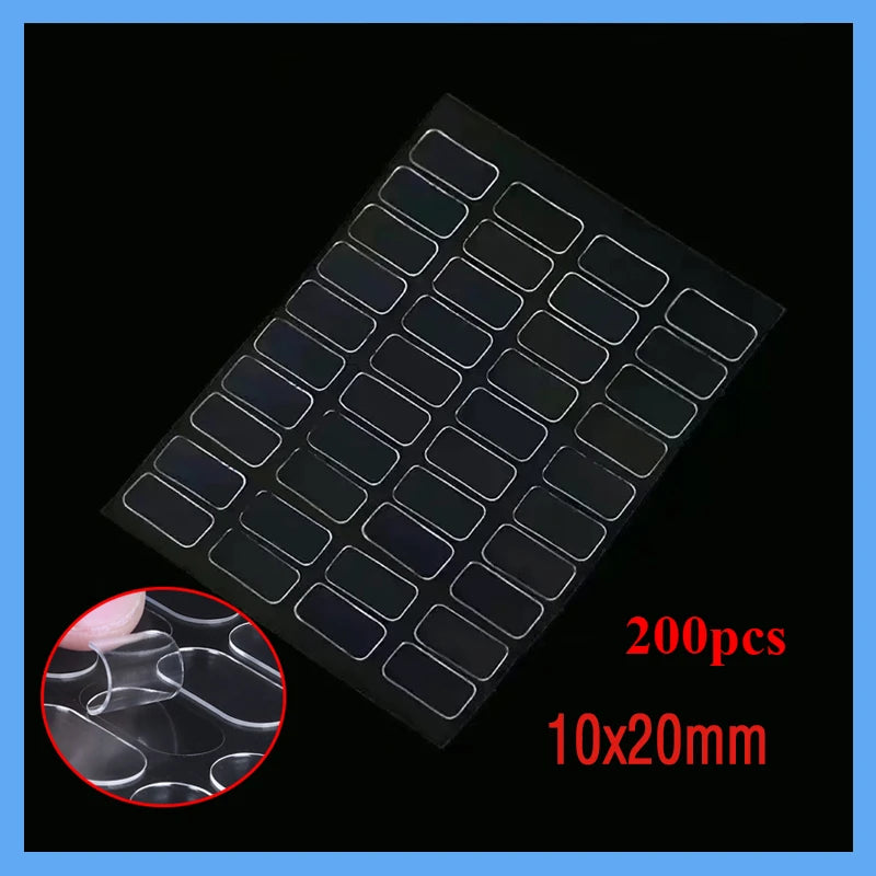 200/500pcs Clear Glue Oval Tape Double Sided Tape Adhesive Dots No Traces Doll Foot Fixed Sticker Waterproof DIY Crafts Fixing