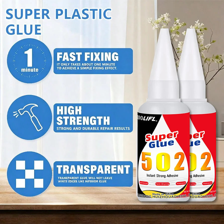 LOOLIFL cyanoacrylate 502 Super Glue 20g Instant Strong Adhesive Fast Drying Waterproof Glue for Metal Plastic Wood DIY Repair