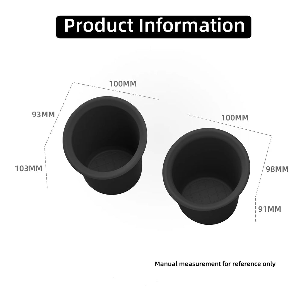 2Pcs for Toyota SIENTA 170 series 2016-2021 Silicone Left and Right Water Drink Cups Holder Car Interior Accessories Black