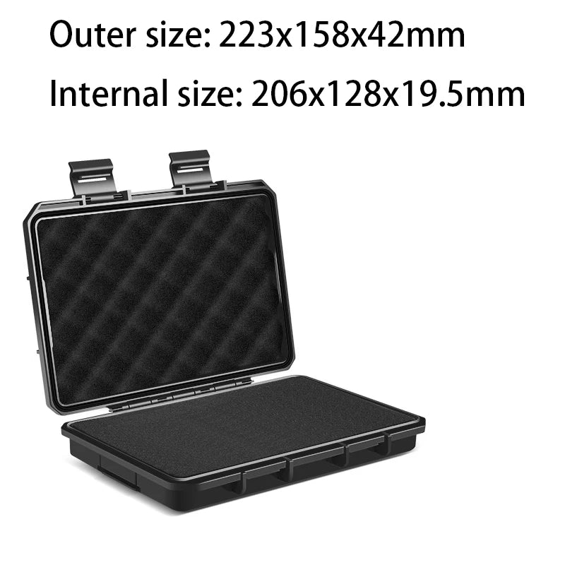 1Pc Shockproof Sealed Safety Case toolbox Airtight waterproof tool box Instrument case Dry Box with pre-cut foam Lockable