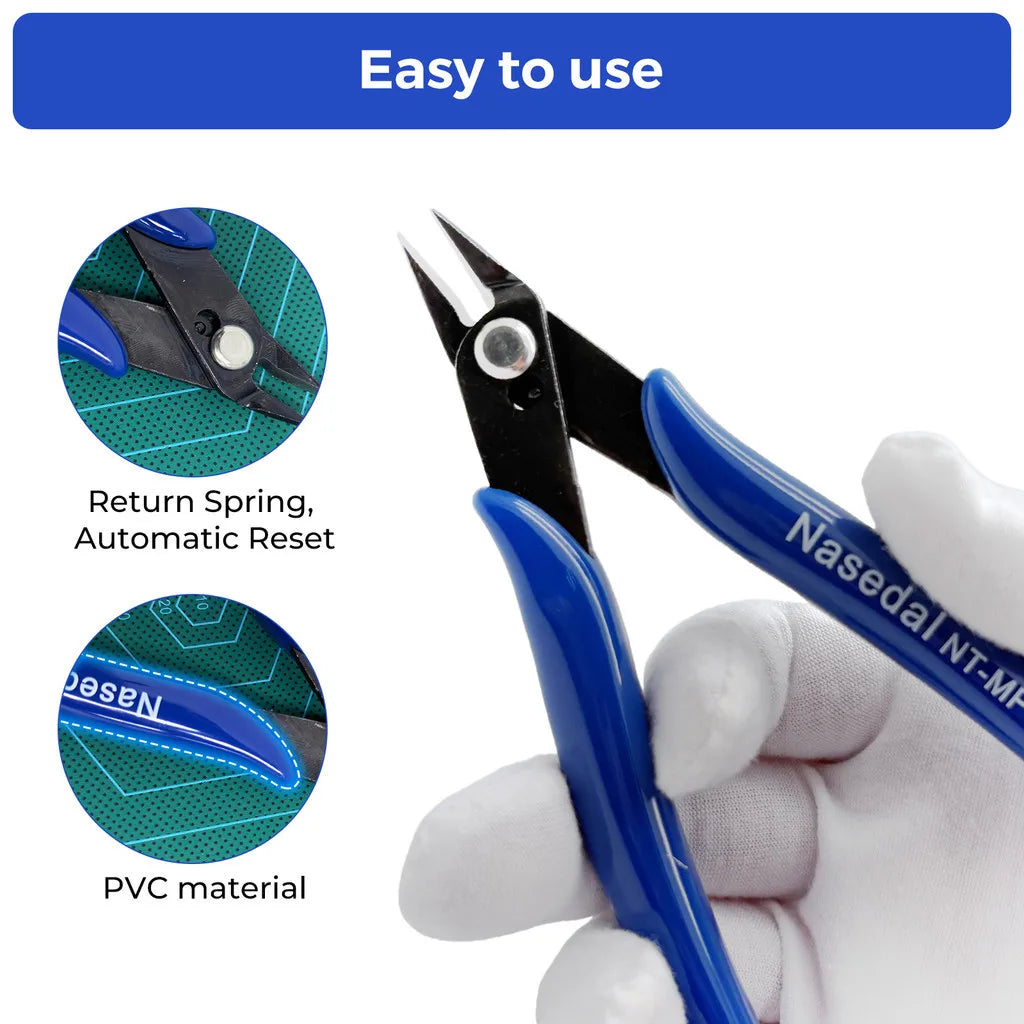 Nasedal Diagonal Pliers Wire Cable Cutters Carbon High Manganese Steel Flush Side Snips for Electrical Electronics Jewelry Tools