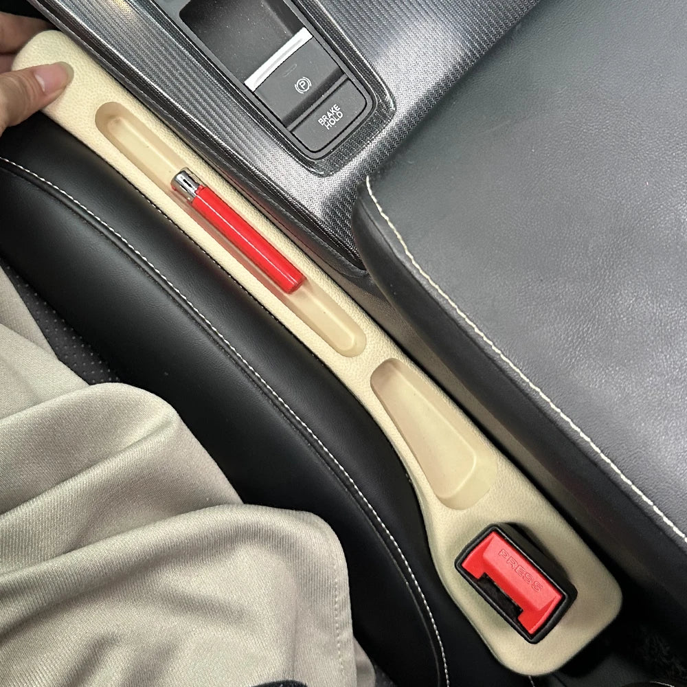 2pcs Car Seat Gap Filler Organizer Universal Fit Sedan SUV Truck Soft Elastic Multi-Pocket Anti-Loss Leakproof Interior Storage