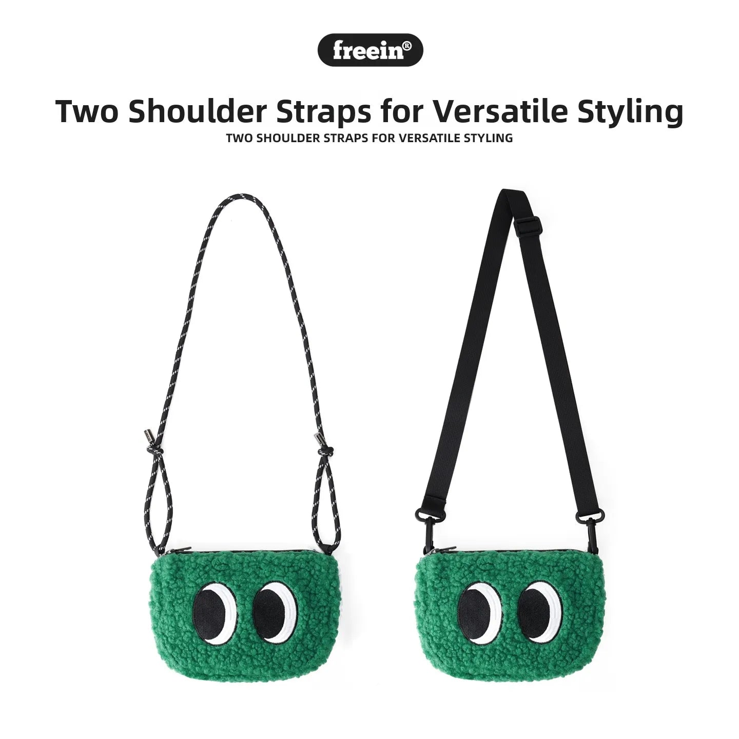 Lightweight Cute  Rice Ball Plush Earphone Bag Crossbody Phone Pouch for Young Girls Cartoon Style Polyester