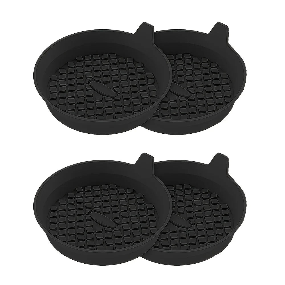 2PCS Silicone circular coaster, silicone anti slip and waterproof car coaster, car anti slip silicone coaster