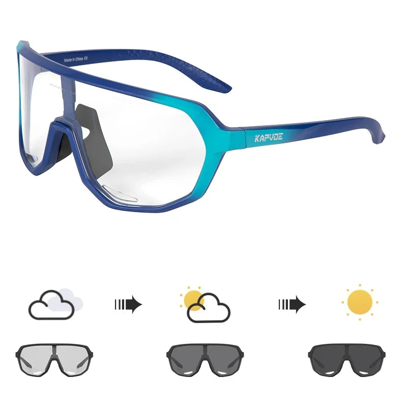 Photochromic Cycling Sunglasses Kapvoe Women Man Luxury Gold Glasses Driving Fishing Fashion Travel Golf Women Bike Goggles