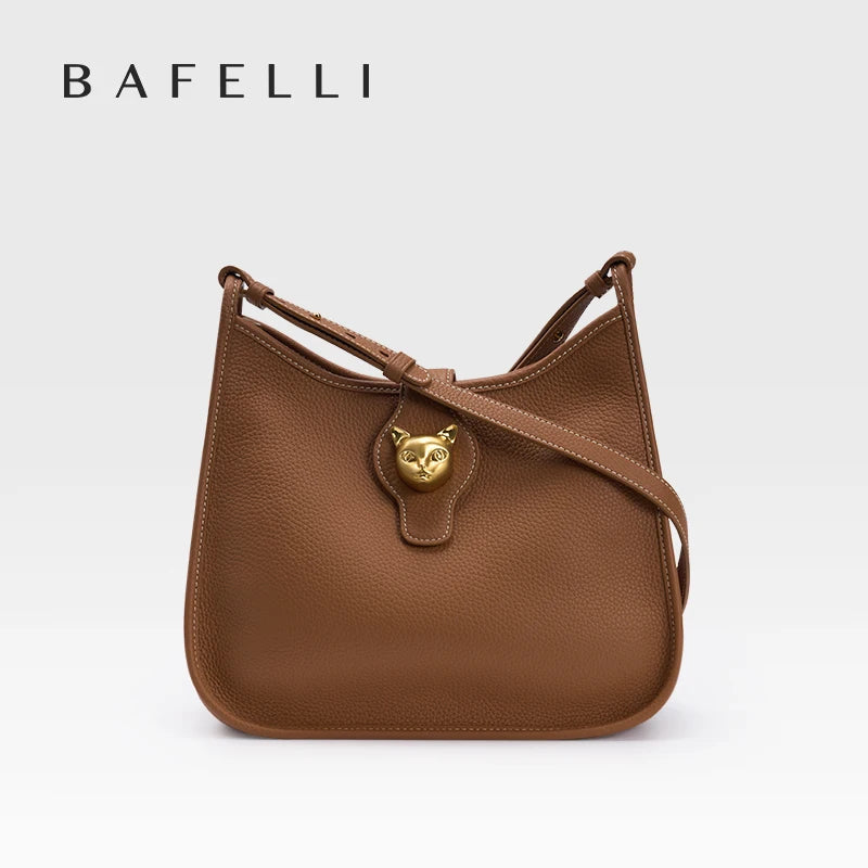 BAFELLI 2026 New Women's Natural Cattle Leather Bucket Bag - Versatile & Chic Shoulder & Crossbody