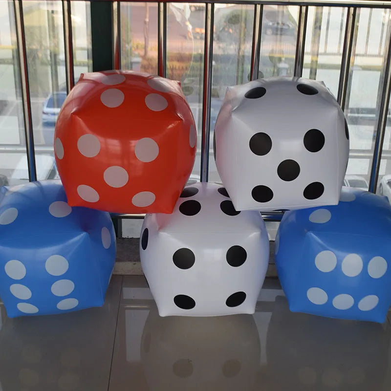 13.7 Inch Jumbo Inflatable Dice by Novelty White and Black Giant Dice for Indoor and Outdoor Broad Game