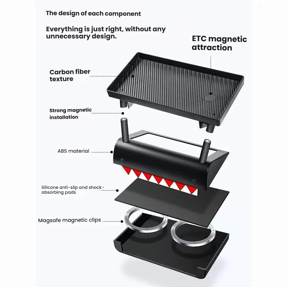 For Tesla Model 3 Model Y Magsafe Magnetic Anti Slip Little Devil Storage Box Under Screen Interior Accessories