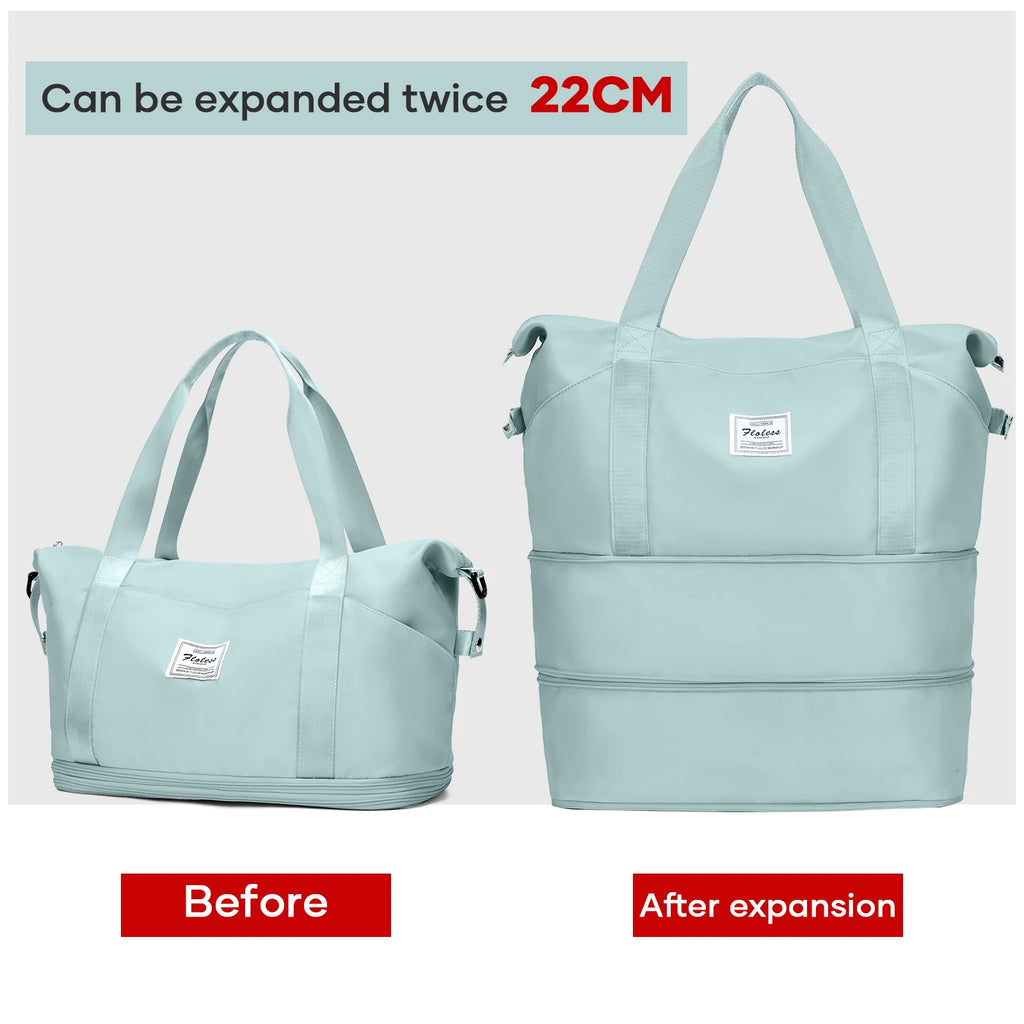 Expandable Large Capacity Travel Bag, Triple Layer Folding Travel Bag Multifunctional Storage Luggage Bag for Clothing, Handbag