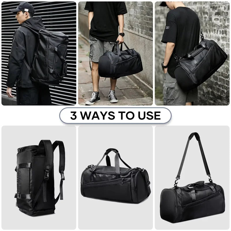 Sports Gym Bag Travel Duffel Bag with Shoes Compartment for Men Women 40L Lightweight Foldable Duffel Bag Workout Bag