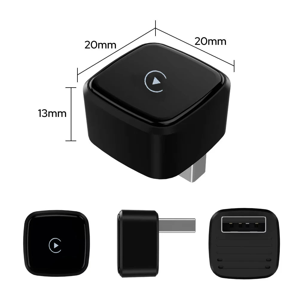Skilldrive 2026 Mini CarPlay Wireless Android Auto Adapter Type C Port AI Smart Box Intelligent System USB for Wired CarPlay Car
