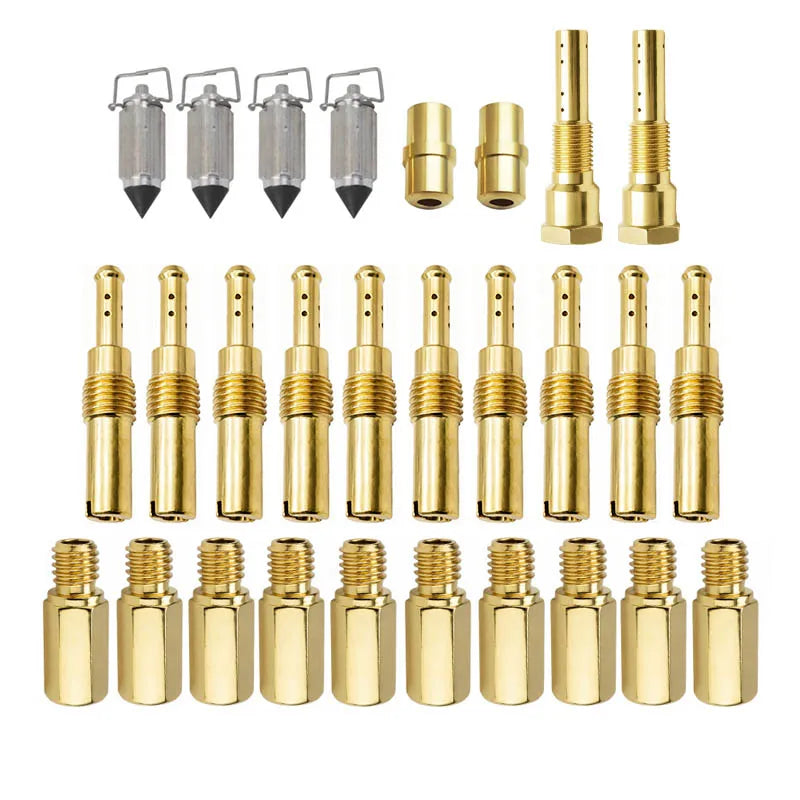 28pcs/set Carburetor Main Jets Slow Pilot Jet Valve Needles Set for Keihin PWK PWM CVK PE 24 26 28 30 PJ FCR CV Motorcycle Parts
