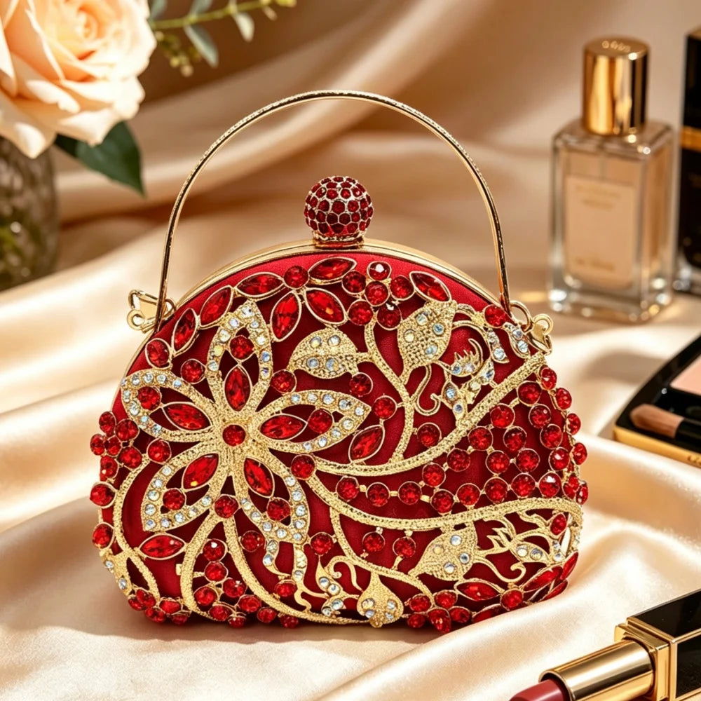 New Luxury Rhinestone Evening Bag for Women Elegant Handheld Clutch Perfect for Banquet Party Wedding Cheongsam and Formal