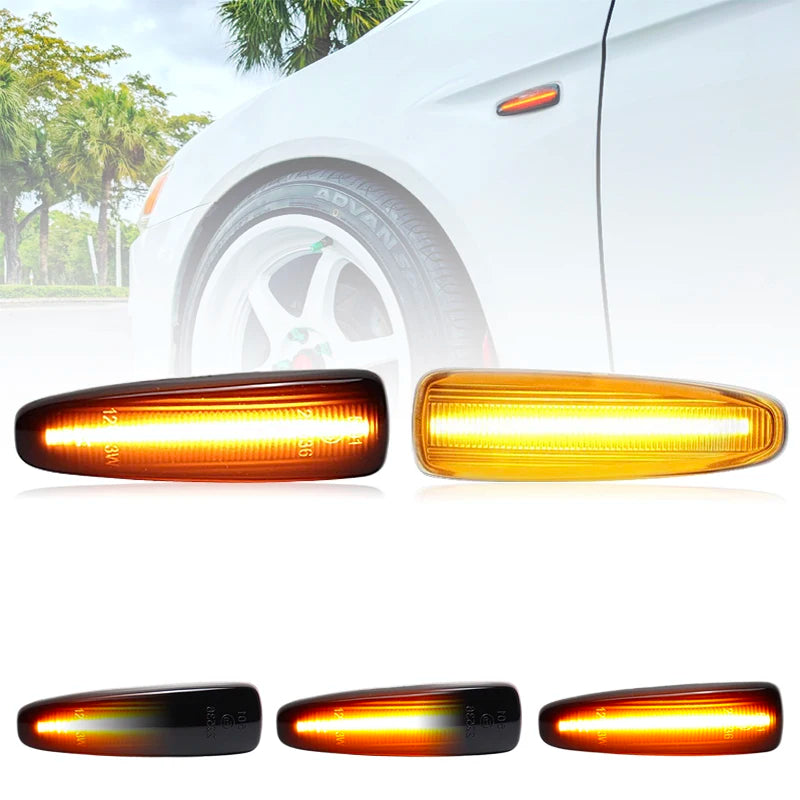 For Mitsubishi Lancer Galant Outlander ASX Mirage Attrage LED Side Marker Lamp Amber Side Fender Turn Signal Lights