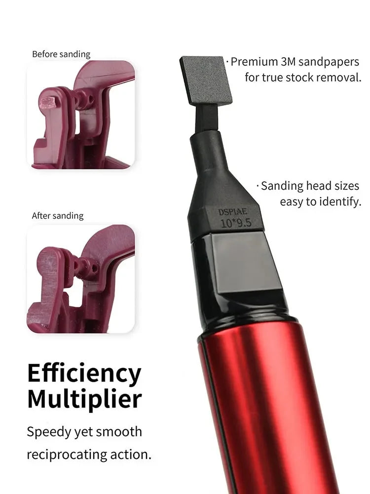 DSPIAE Reciprocating Electric Sanding Pen with Sanding Sheets & Tips for Gundam Model Polishing Surface Finishing Refining Tools