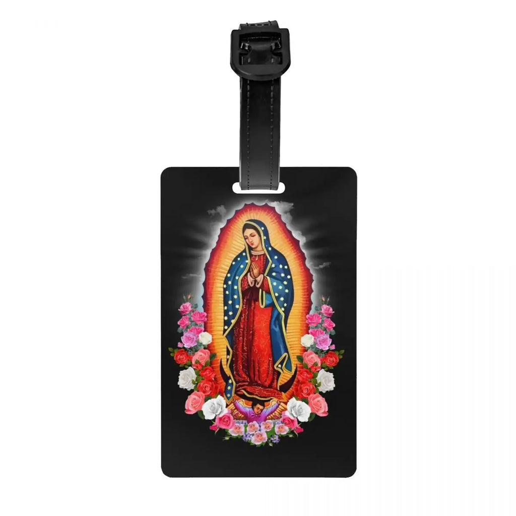 Custom Virgin Mary Luggage Tag Privacy Protection Catholic Christian Baggage Tags Travel Bag Labels Suitcase