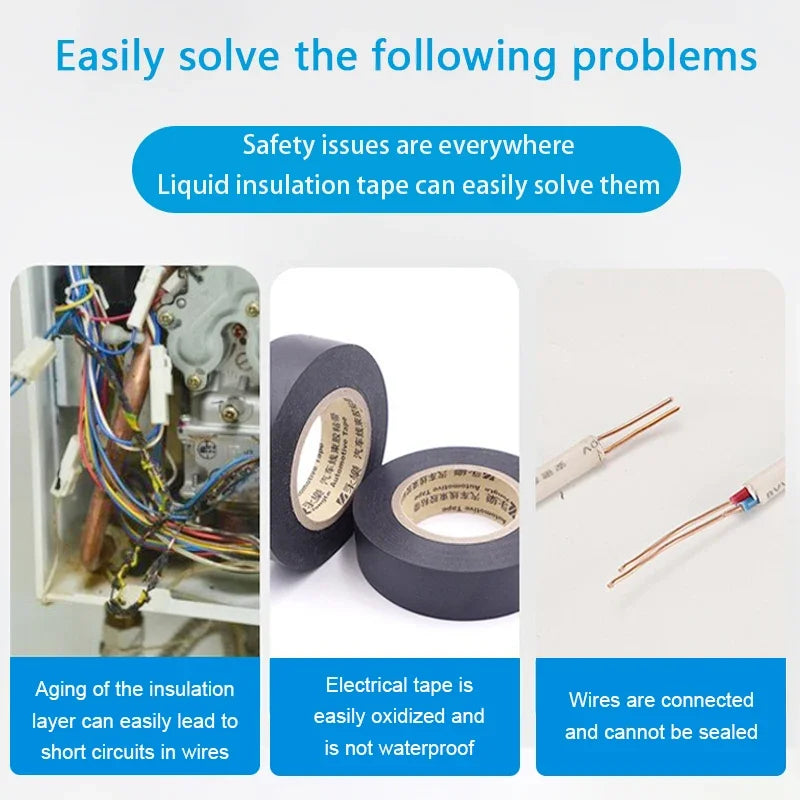 Waterproof Liquid Electrical Tape Rubber Insulating Cable Wire Coat Glue 15/60ml Insulation Adhesives Sealer Home Fix Line Glue