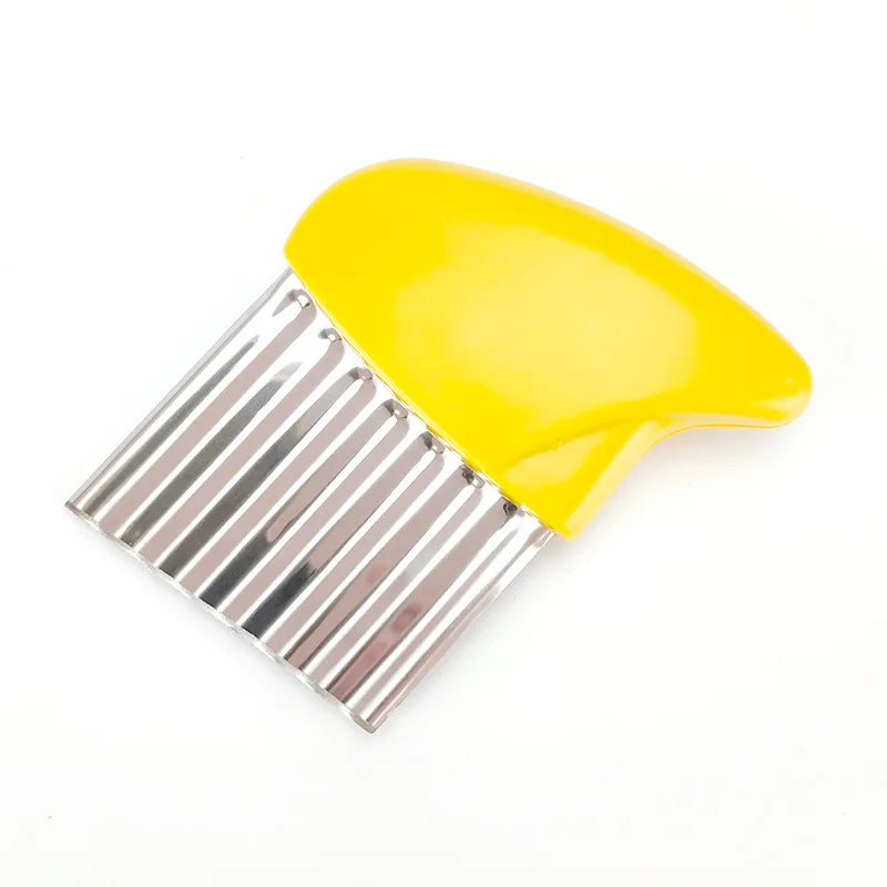 1/2Pcs Stainless Steel Wavy Potato Cutter, Multifunctional Wave Vegetable Slicer for Fries, Potato Strip Cutting Kitchen Gadget