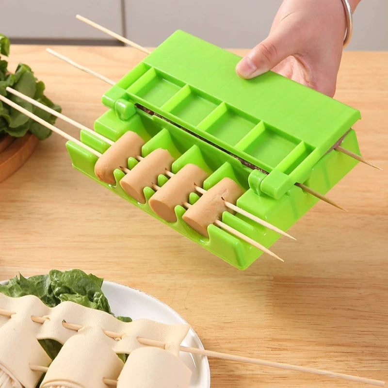 Outdoor Camping Barbecue Meat Skewer Tool Multifunctional Sheep Skewer Machine Vegetables  Tool for Home Travel Picnic Grilling