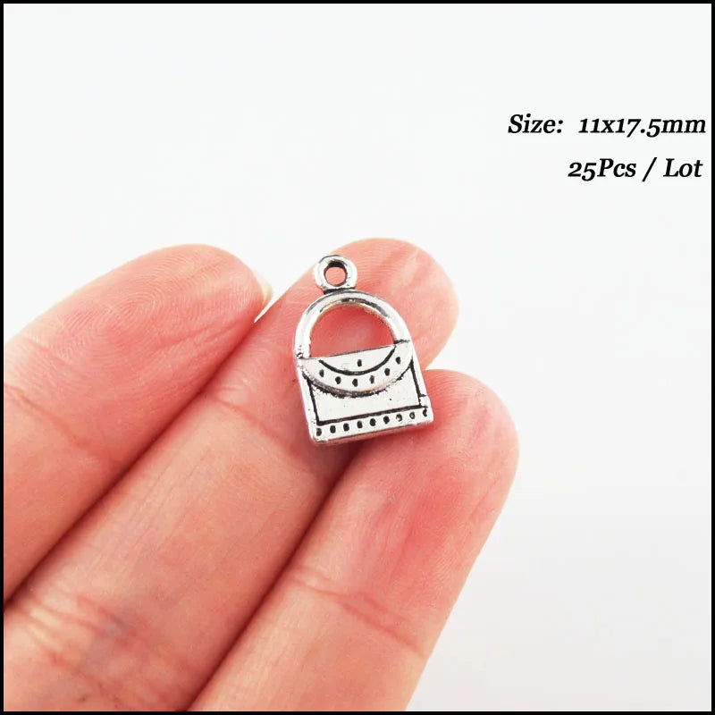 Fashion New Lady Handbag Valise Charms Tibetan Silver Plated Pendants For Gifts Jewelry