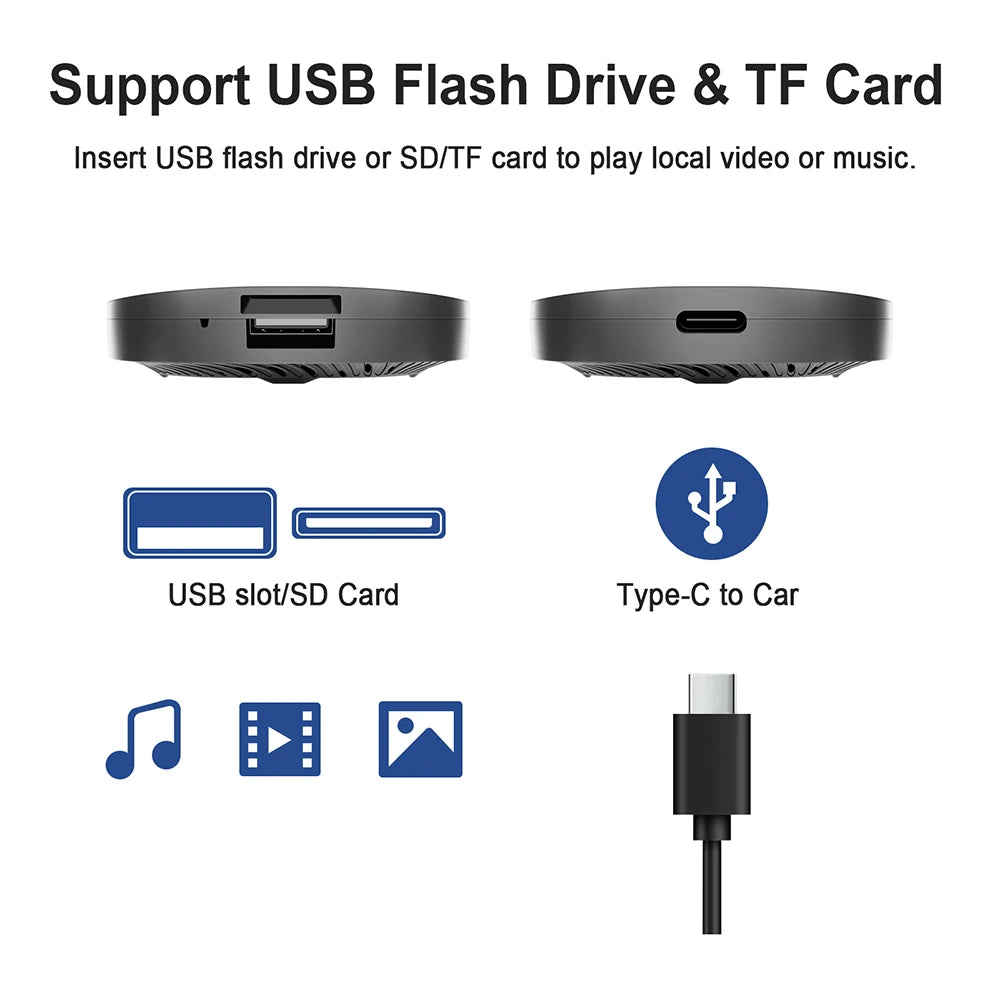 Carplay AI Box Android 13 Wireless Android Auto For Youtube Netflix Toyota Mazda Hyundai Haval GMC Ford MG VW Kia